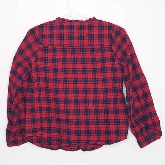 Gap Plaid Button Down Ruffle Shirt 4 - Picture 2 of 5